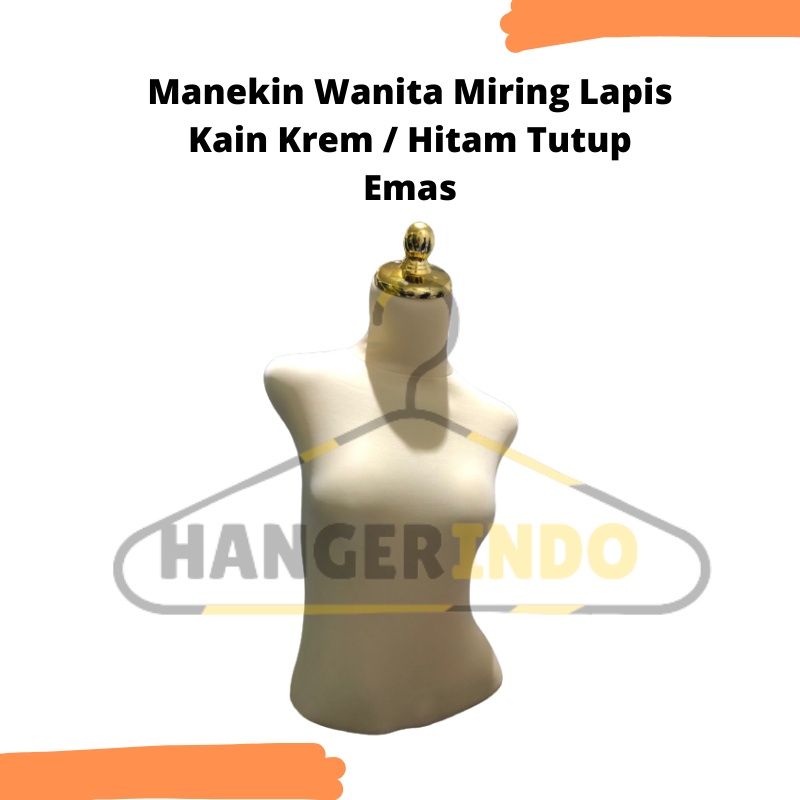 Manekin Wanita Miring Lapis Kain Tutup Emas | Manekin Miring | Patung Baju Wanita Miring | Manekin Display Rak | Patung Baju Wanita | Manekin Cewek