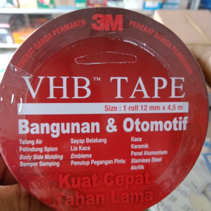 

Promo Double Tape Vhb 3M 12Mm X 4,5Mtr / Lem Bolak Balik Vhb 3M Berkualitas
