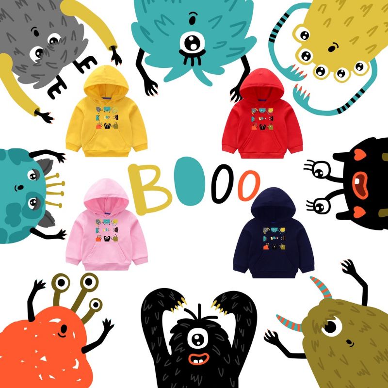 Sweater Hoodie Monster Boo