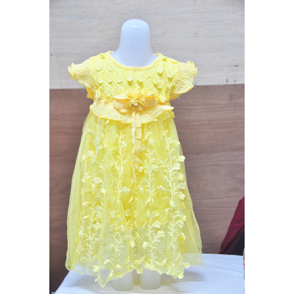 Jessie Dress Anak Perempuan Import Branded Murah Gaun Pesta Anak Import Dress Anak Pink Kuning