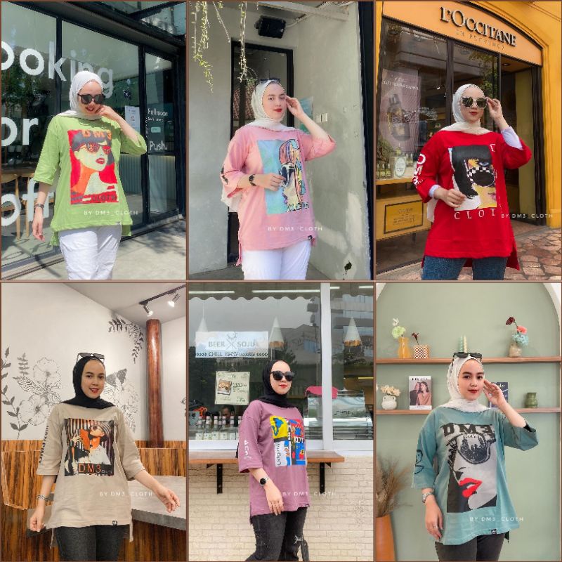 New Tunik PinguinWanita Original DM3 Cloth Lengan 7/8 Oversize.