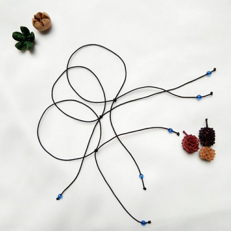 gelang tali tipis / gelang tali polos hitam | bahan karet