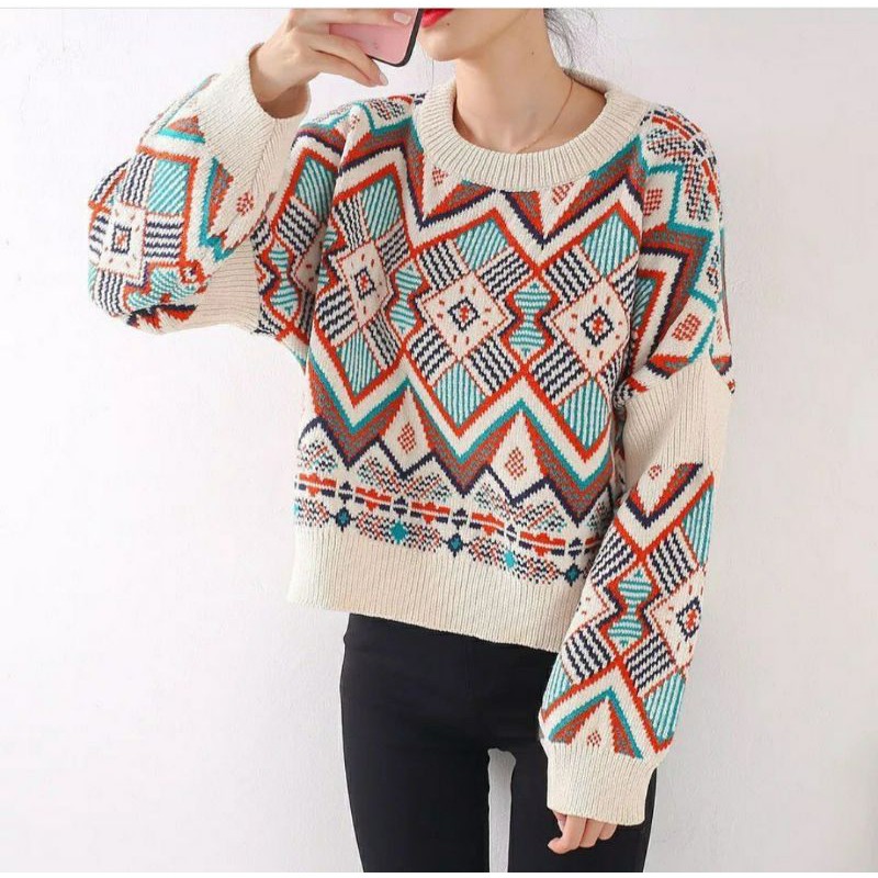 Tribal Sweater import by ilook.inc / SH1589