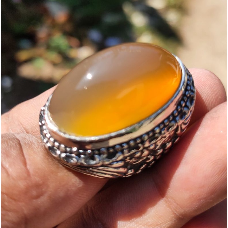 Cincin Batu Akik ANGGUR KLASIK CHALSEDONY Asli batu alam bukn sintetis bukan dyed bacan yaman garut