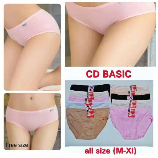 Celana Dalam Wanita Basic / CD Cewek Basic All Size Fit To XL Murah Kancut Remaja Murah