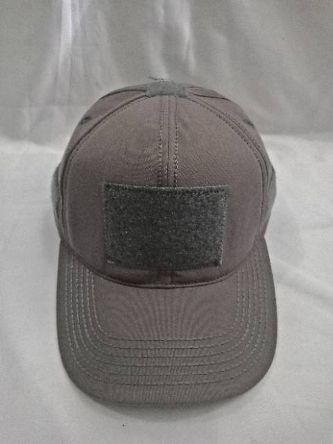 Topi perekat tactical kanvas darkgrey/abu tua