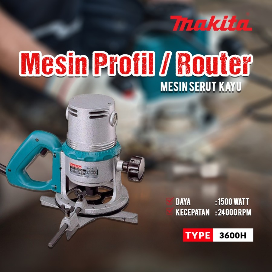 MAKITA Asli Original Profil Kayu Besar Mesin Router 12mm 3600H 3600 H
