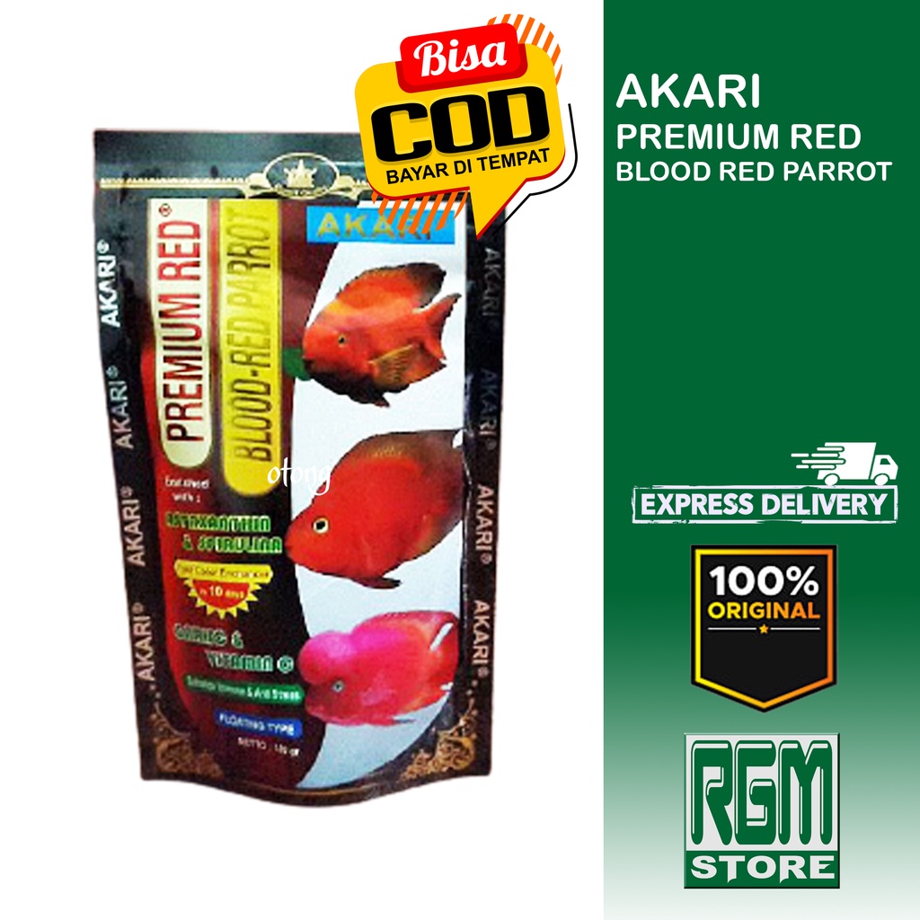 Akari Premium Red Blood Parrot parot makanan pakan pelet ikan aquarium aquascape kolam