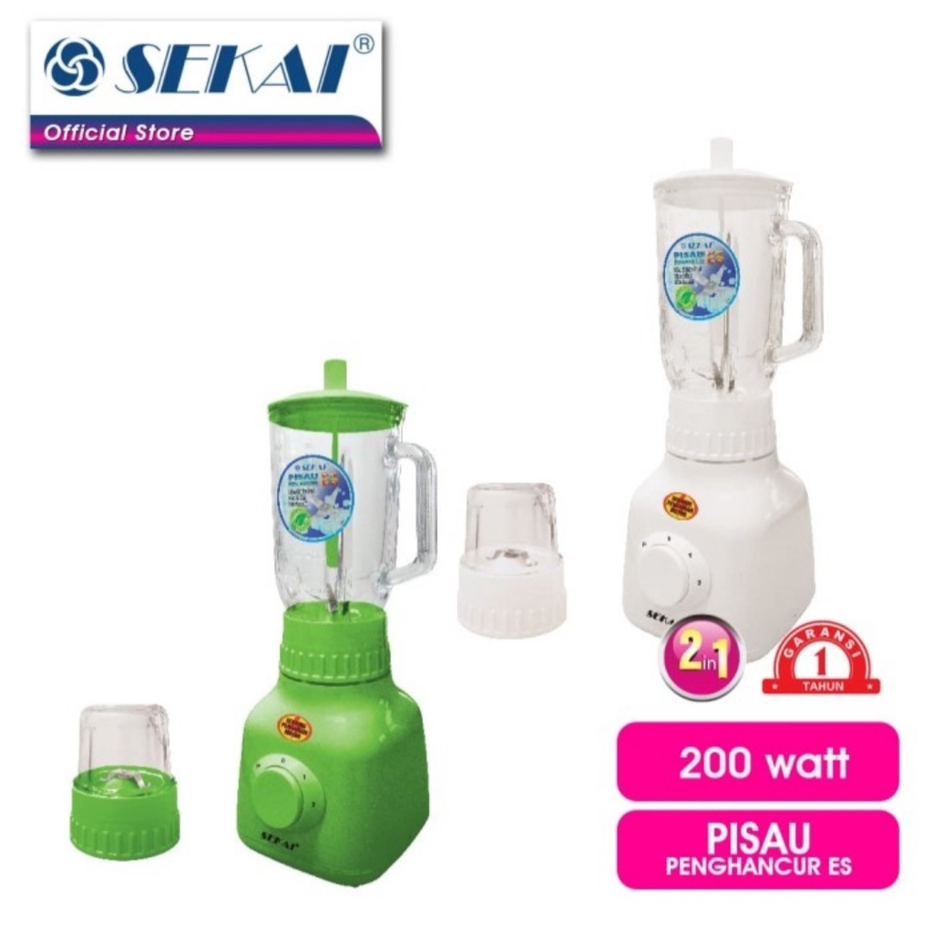 Blender Sekai BL 751 GL 2 in 1 Gelas Kaca Pelumat Juicer Sekai 751GL Blender Kaca Sekai Blender Bumbu