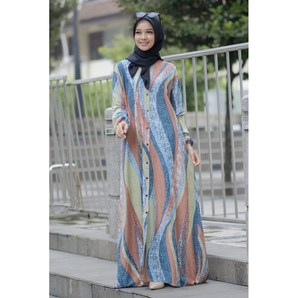 AZRAF GAMIS RAYON PREMIUM | LONG DRESS KATUN RAYON MOTIF