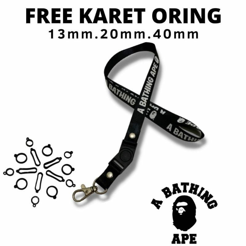 

lanyard A BATHING APE gantungan kunci DISTRO / tali lanyard gantungan leher id card name tag kartu nama