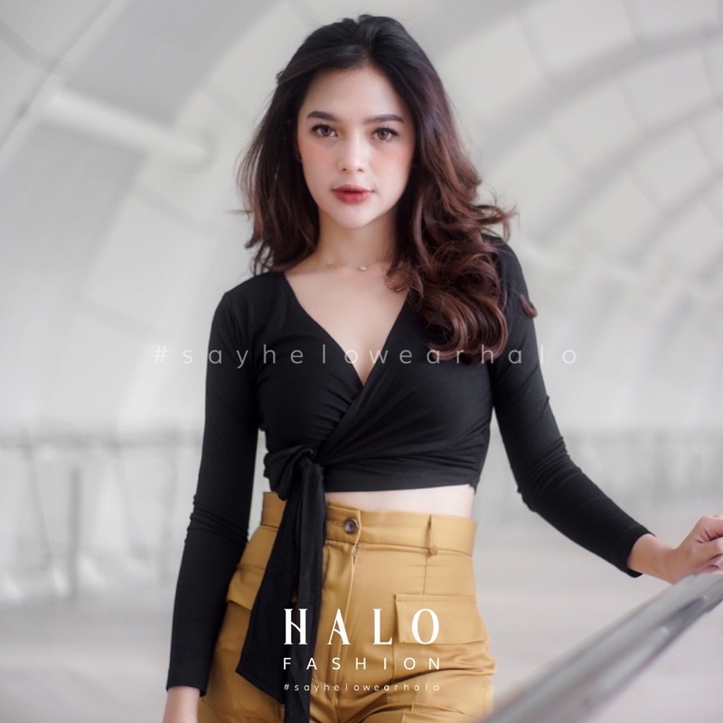 KBS Atasan Korea Wanita Hailey Crop Top Basic