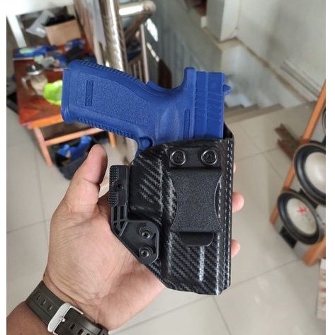 Holster HS 9 Kydex Sistem Claw Holster HS Polri IWB Kydex Motif Carbon