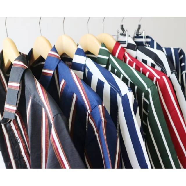 ( bisa cod  KEMEJA SALUR PRIA STRIP NAVY LENGAN PENDEK ARDHITO PRAMONO SOFTBOI