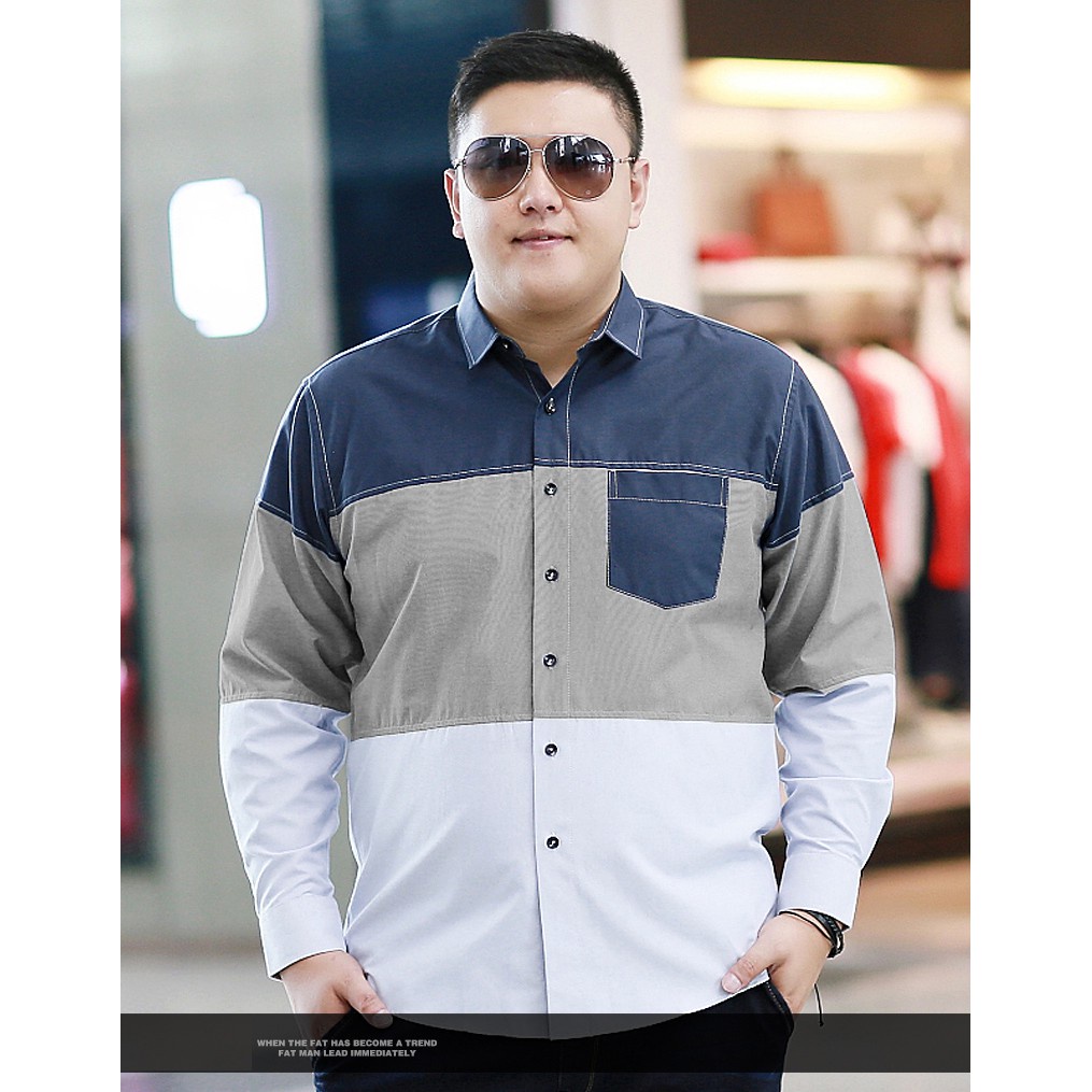 FORTGLASS SMITH PANJANG JUMBO KEMEJA LENGAN PANJANG FORMAL KASUAL UKURAN BESAR TRIA SIZE XXL/XXXL