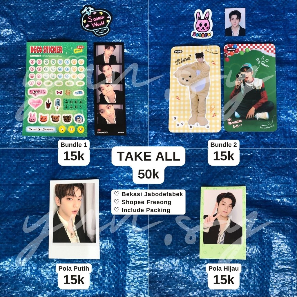 Sharing SOOBIN TXT DECO KIT Bundle Satuan Take All Murah Polaroid 4cut Selca Sticker Stiker Postcard