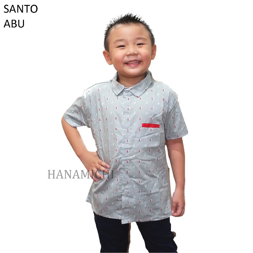 Hanamichi SANTO Kemeja Anak Lengan Pendek