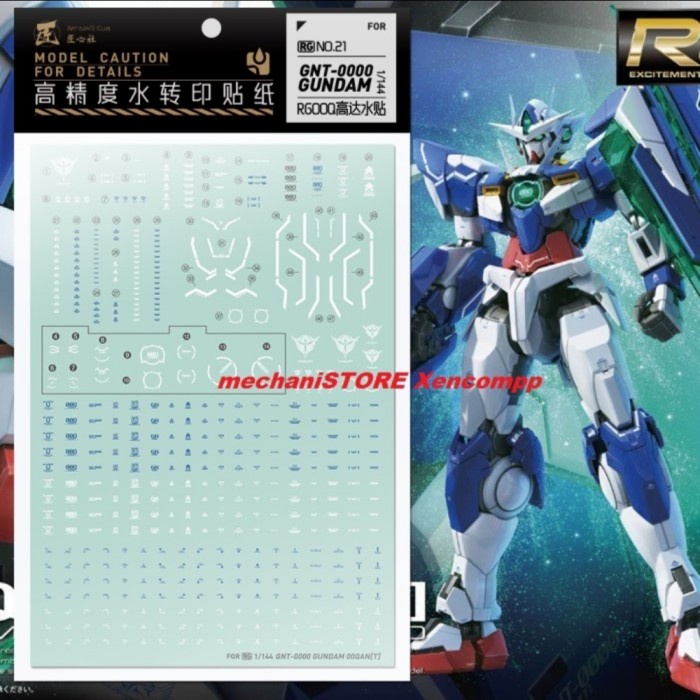 Water Decal RG OO Qant Gundam RG021 by ARTISAN CLUB