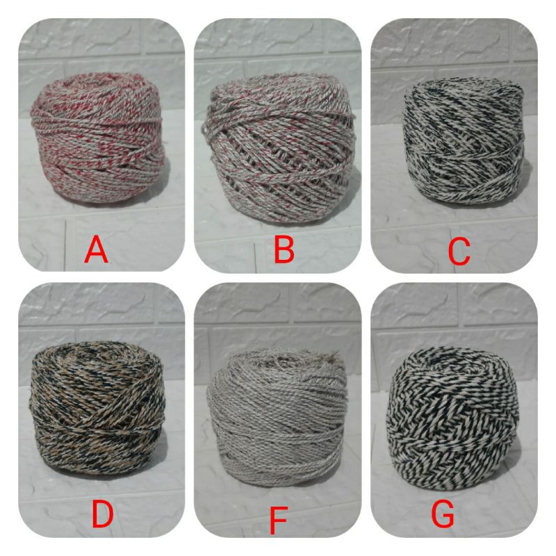 Tali katun macrame warna-warni