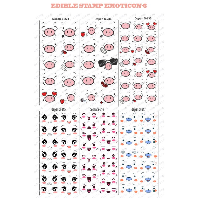 

Edible Stamp Stiker Makanan Edible Stiker Edible Image Edible Print Sticker Makanan EMOTICON 6