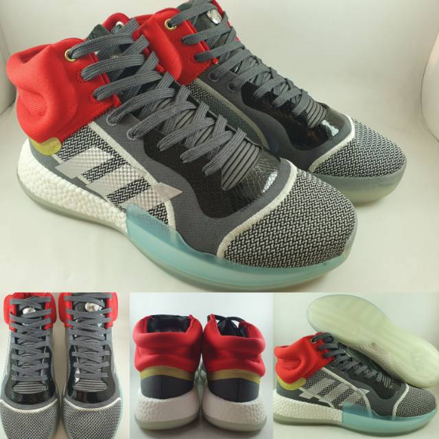 Sepatu Basket Adidas Marquee Boost Mid X Marvel Thor Silver Red