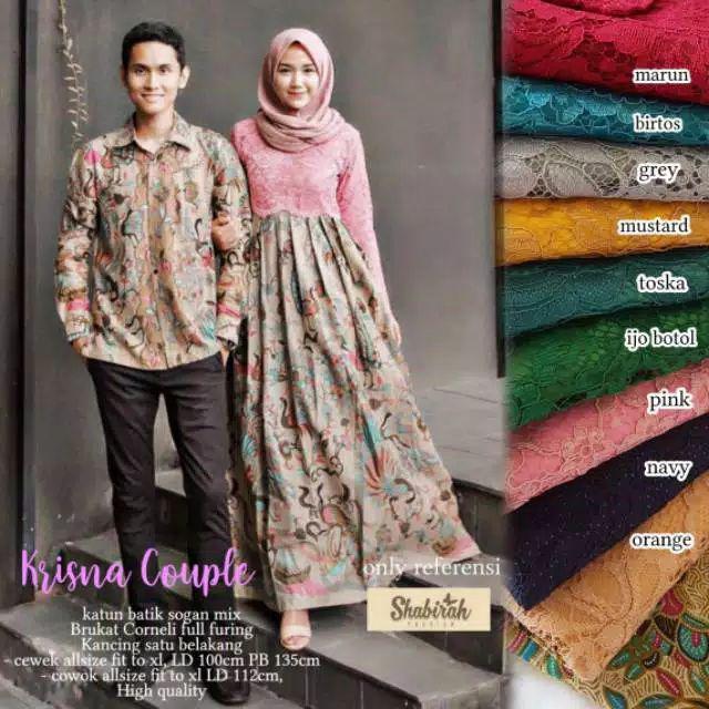 Ms Sarimbit Gamis Batik Mix Brukat (krisna Couple)