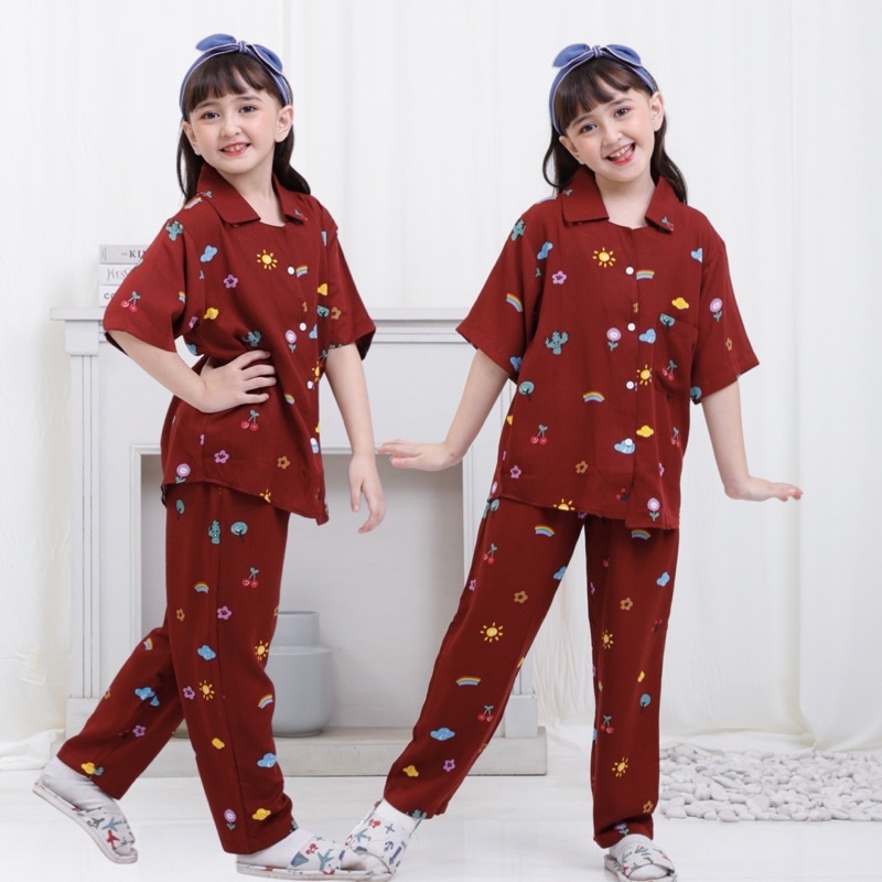 Piyama Anak 8-13th Piyama Anak Baju Tidur Anak Piyama Rayon