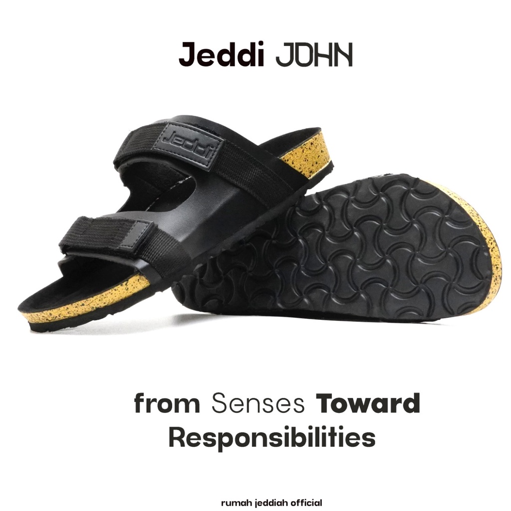 JEDDI [PYBS 201] Sandal Pria Wanita Selop Puyuh Sandal Kasual Kulit Sandal Selop Velcro Ban 2 Sendal Birken