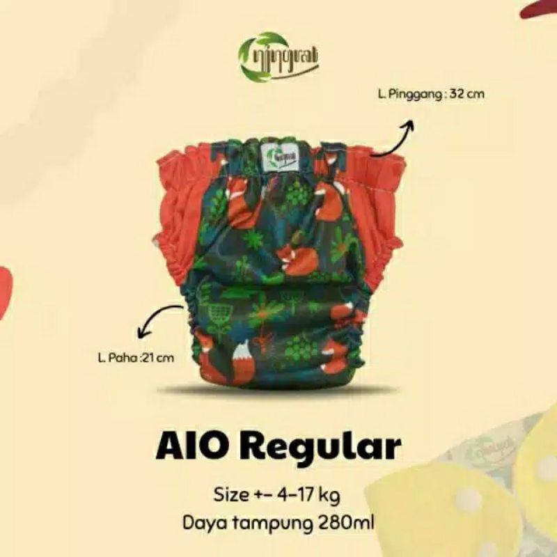 Clodi AIO Ningrat Pant Reguler untuk BB  4-17kg kapasitas 280ml