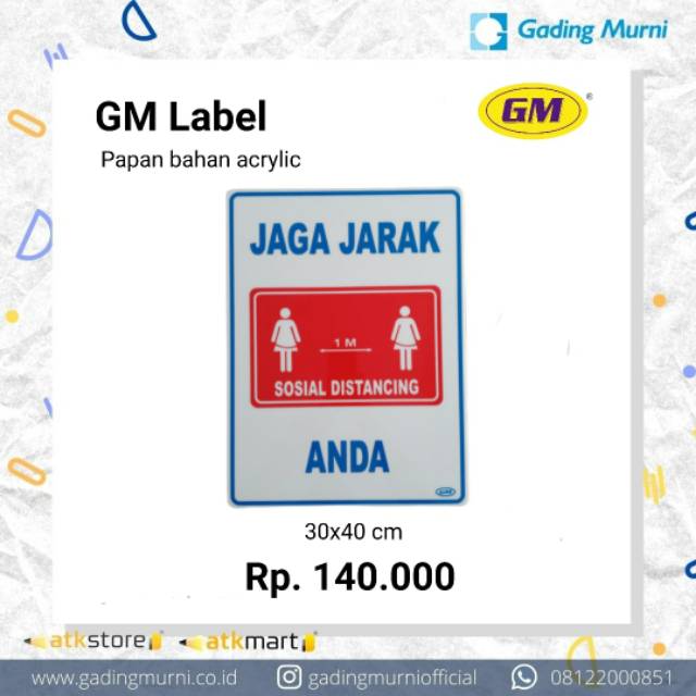 

GM Label Jaga Jarak Anda uk 30x40cm
