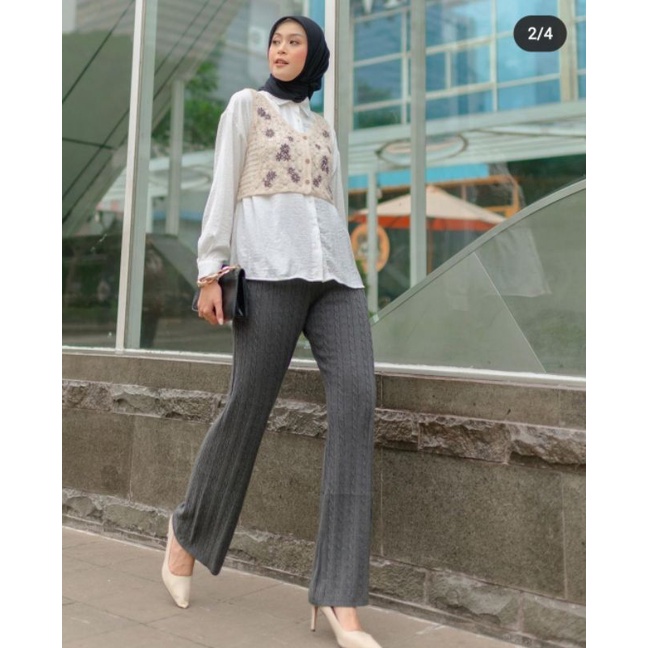 Naya Pants Nightfall SM Knit Pants Celana Knit by Diana Restu