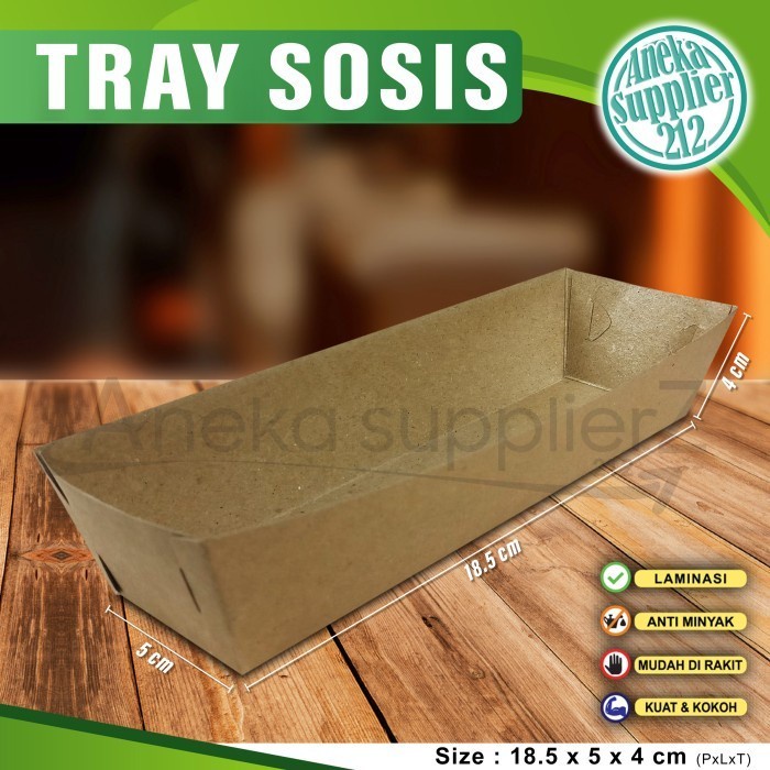 Jual Paper Tray Sosis Bakar Kraft Coklat X X Cm Pcs Shopee Indonesia