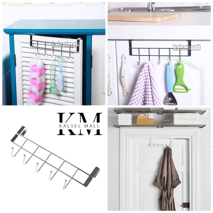 Gantungan Hanger Hook Kaitan Cantolan Alat Dapur Kamar Mandi Rinjing Wajan Sepatula Centong Tanpa Paku Besi Stainless Penggantung Pintu Lemari Serbaguna ART15
