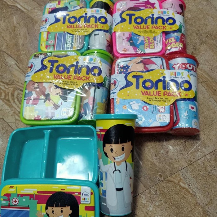 RAKUKU  D60 BIGGY HOME KOTAK MAKAN + BOTOL SET / LUNCH BOX / TORINO VALUE PACK/ALAT BEKAL