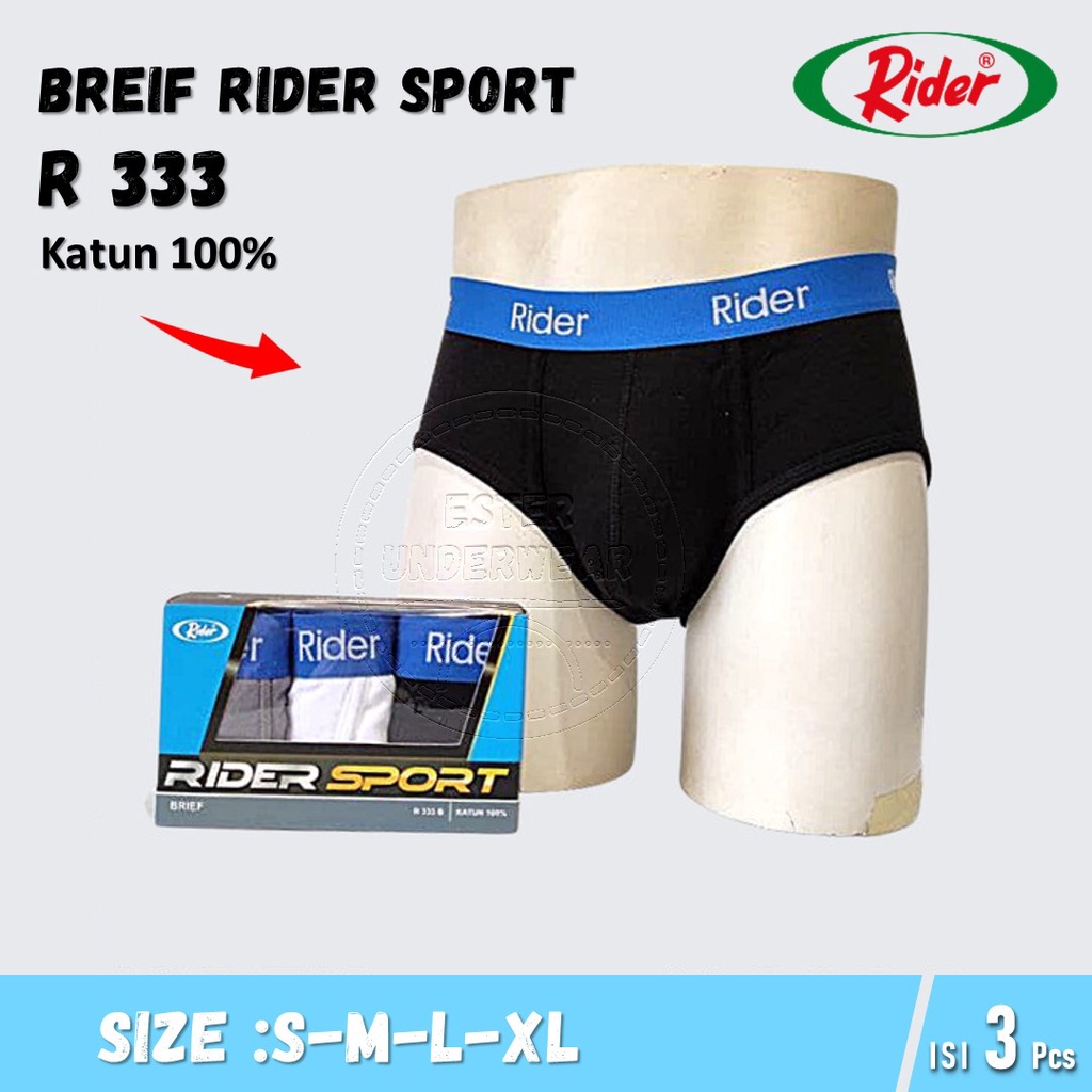 Celana Dalam pria Rider Sport R 333 B Isi 3Pcs/Pack