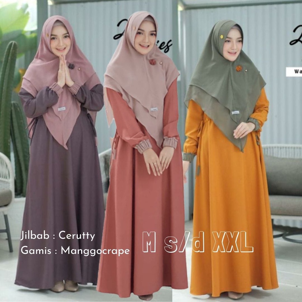 ZALIA SET GAMIS DAN JILBAB SYARI PREMIUM HARGA SPECIAL GAMIS REMAJA KEKINIAN UKURAN JUMBO UKURAN S s