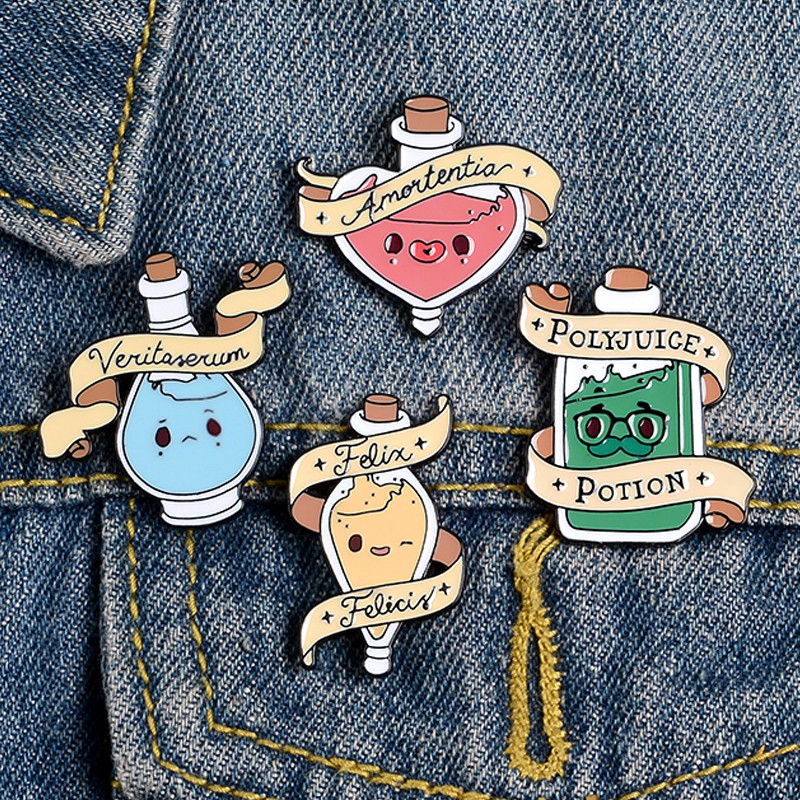 Magic Love Potions Enamel Pins Banner Cartoon Brooches Shirt Bag Colorful Badge Jewelry Classic for Bag Lapel Pin Buckle Animal Jewelry Gift for Friend