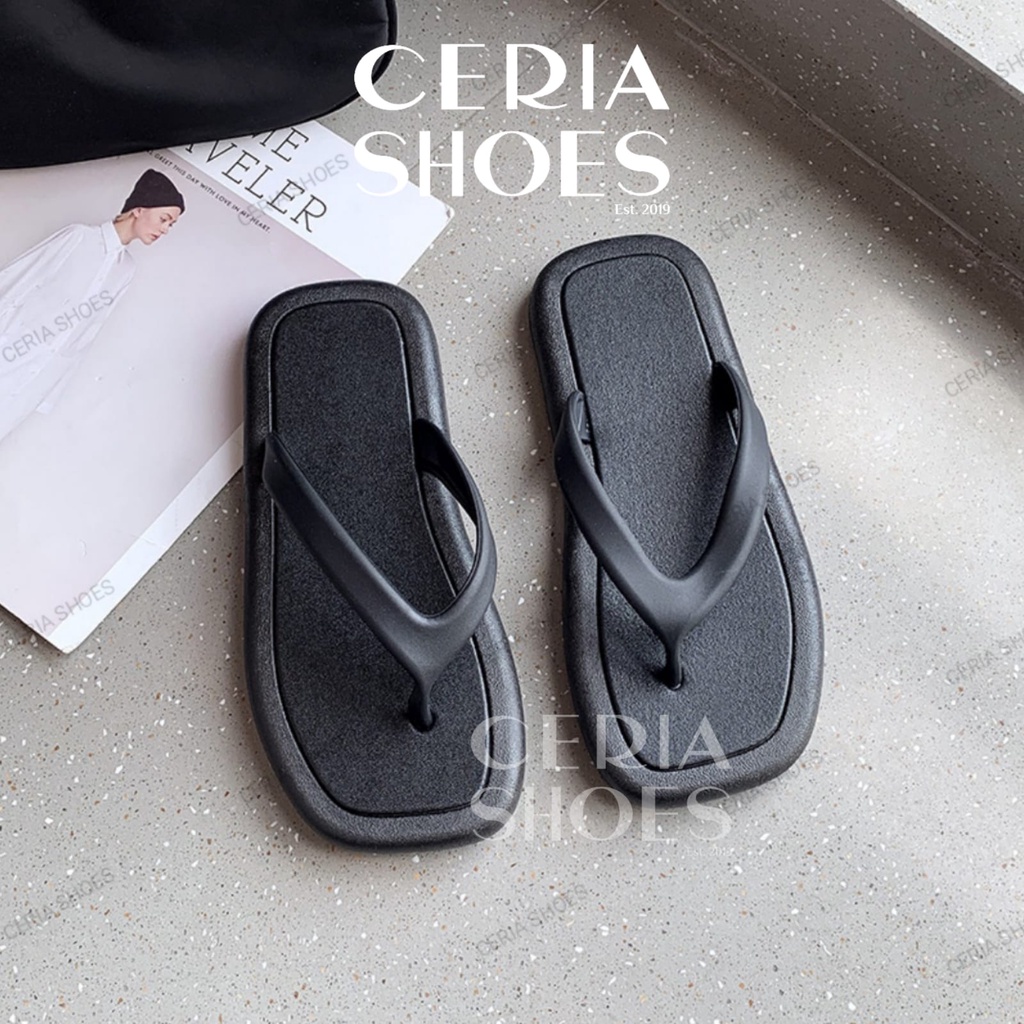 PVC Korean Slipper Sandal Jepit Wanita Bahan Karet Halus Empuk Elastis Import Sol Anti Slip A79