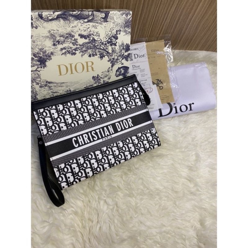 Clutch DORI Black White Tas Tangan Handbag Semi premium impor