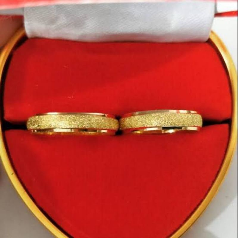 Cincin Couple Titanium PASIR POLOS GOLD Harga Satuan L.B