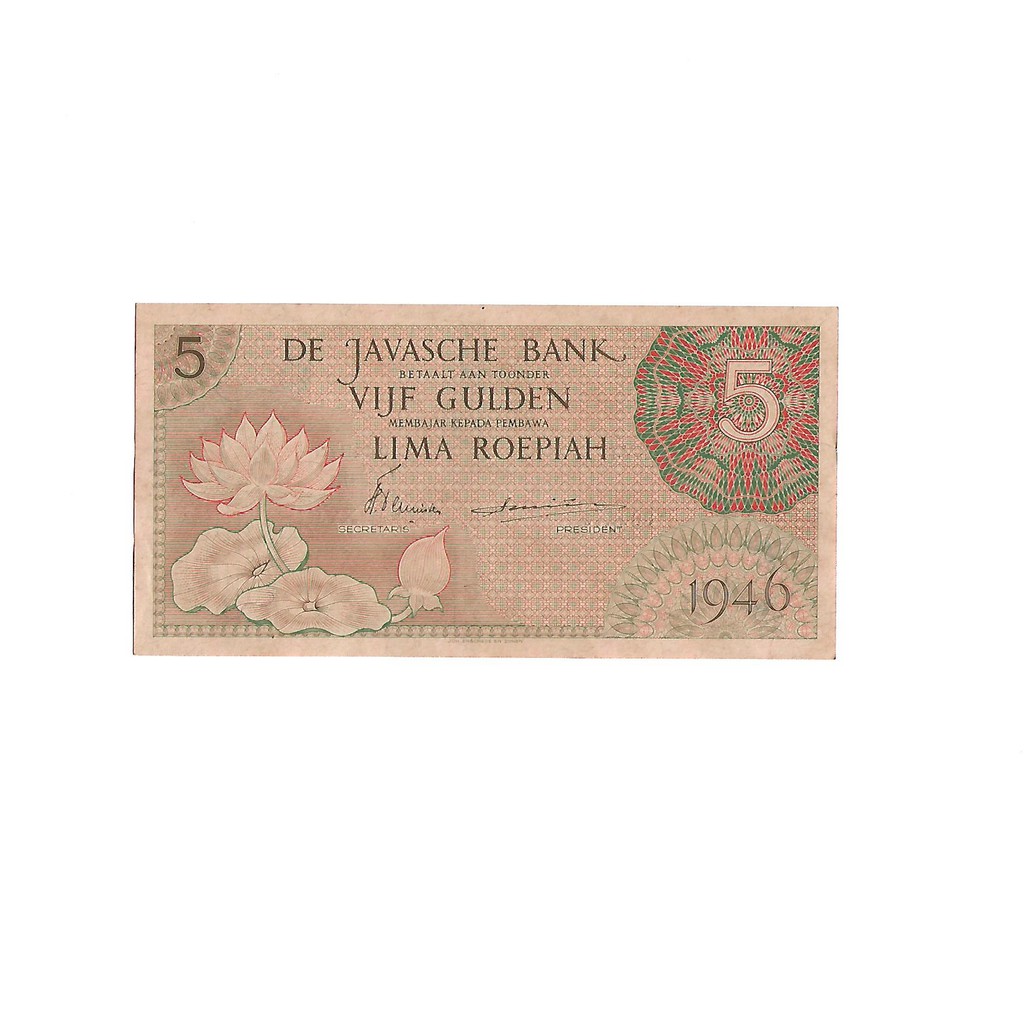 Uang kuno Indonesia 5 Gulden 1946 Seri Federal I VG-XF