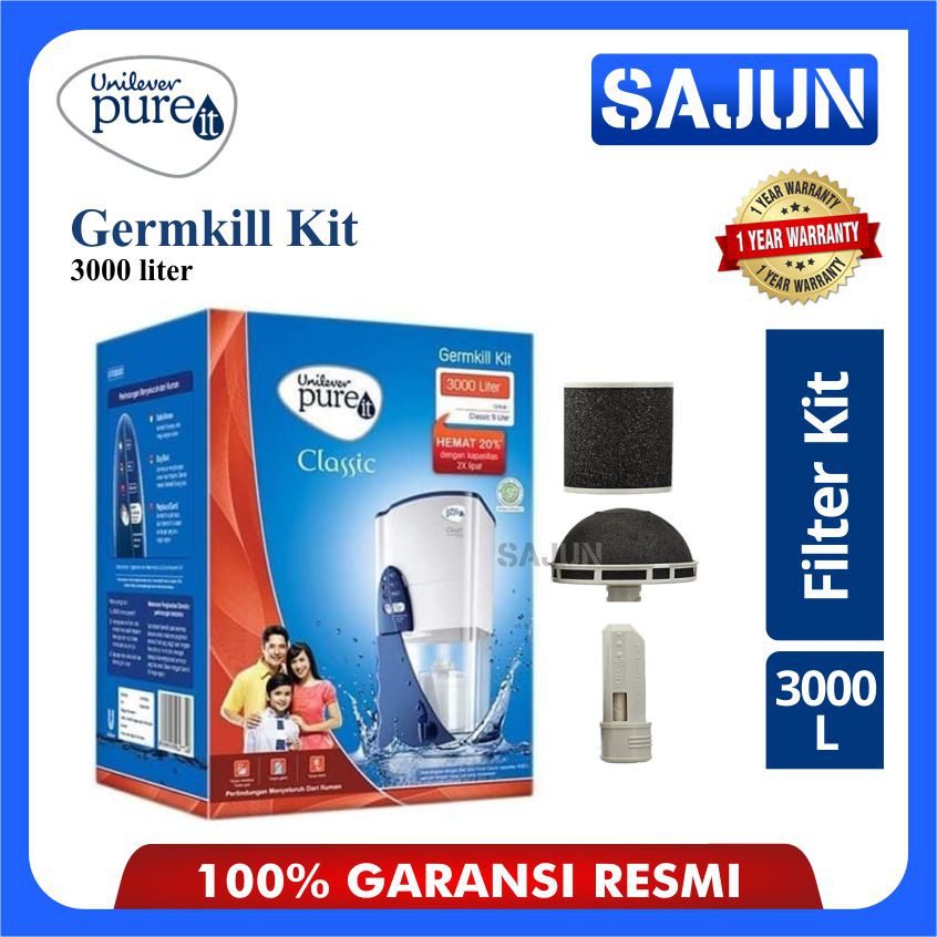 Unilever PURE IT Germkill Kit 3000L Filter Kit Penyaring Air Classic9L