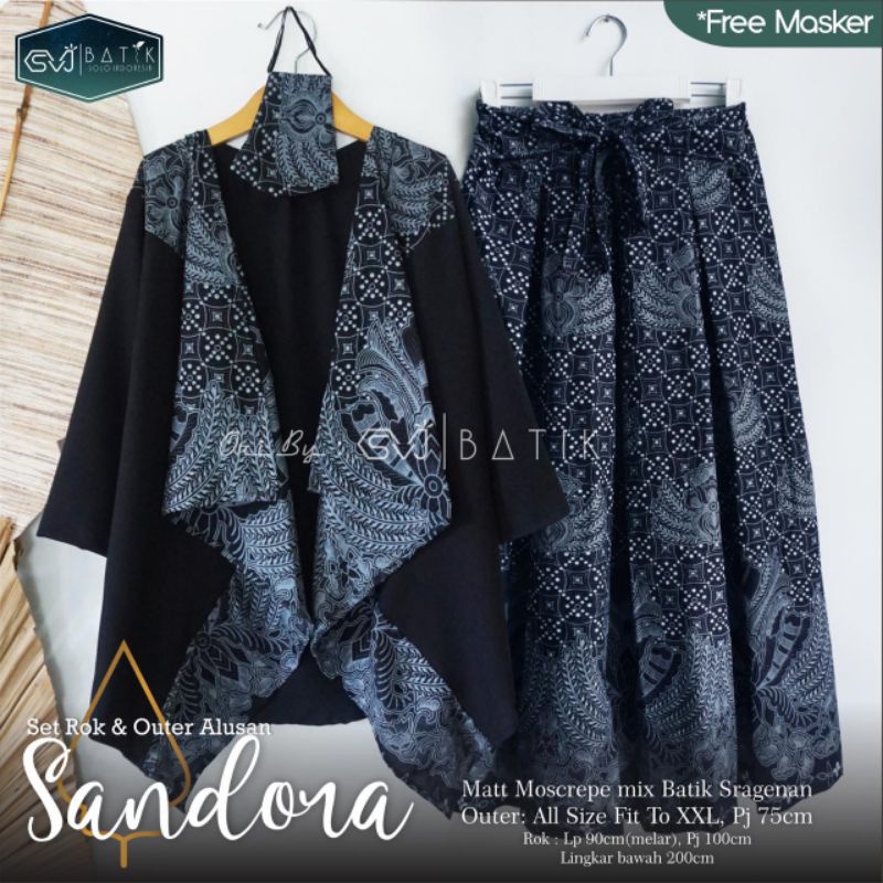 Set outer dan rok batik alusan kode Gurdopari Bangau Sandora dan Asenda Ori Berlabel SVJ