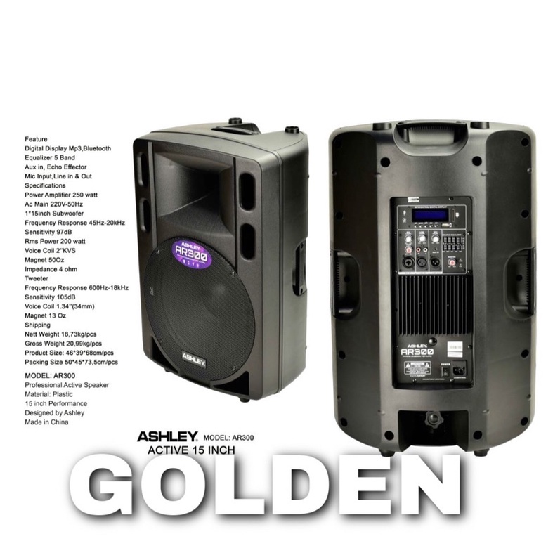 Speaker Aktif Ashley AR300 Original Active AR 300 15 inch Bluetooth