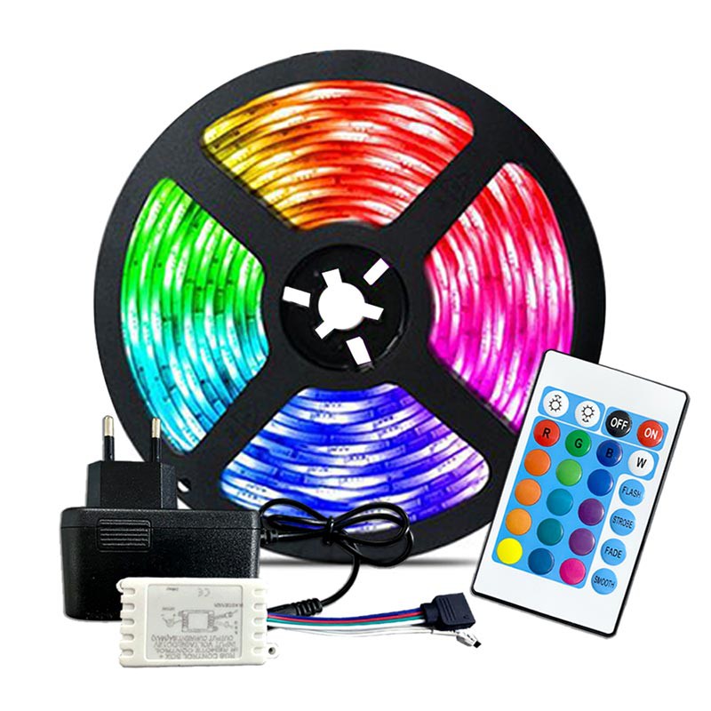 BLINGO x Perfin lampu LED Strip tahan air dengan remote control termasuk 5M lampu strip