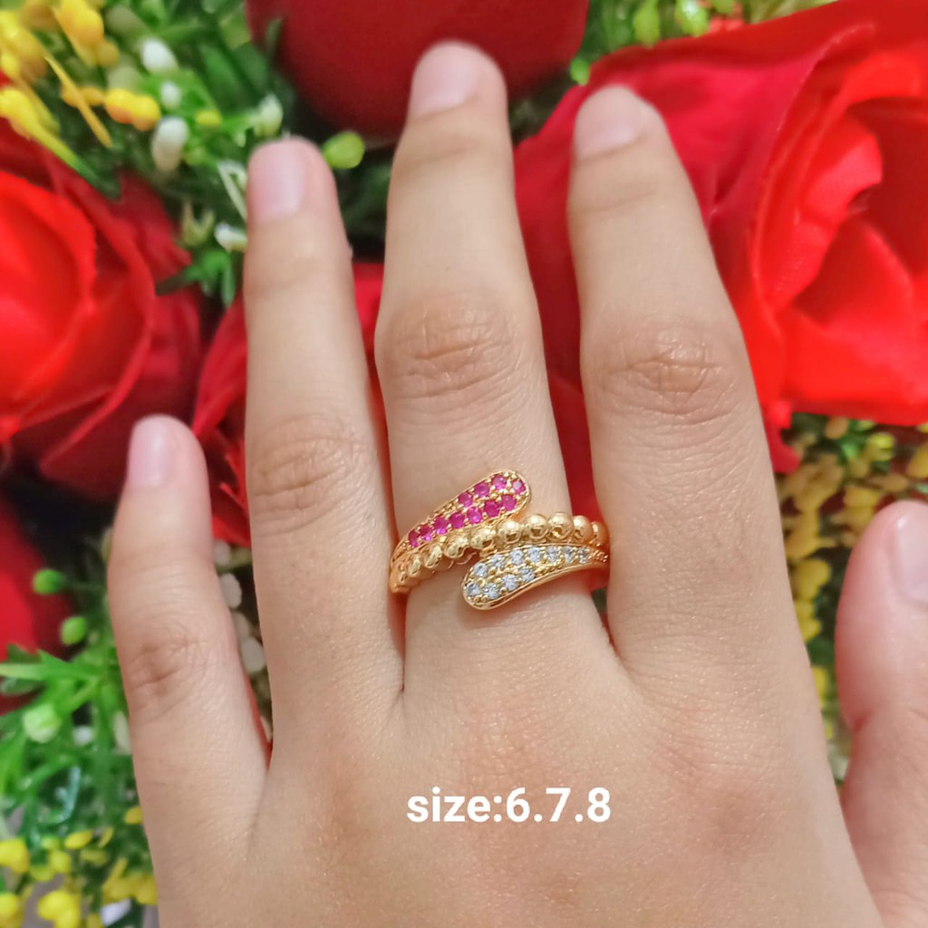 Cincin Dewasa Permata Zircon Perhiasan Wanita Simpel (COD)