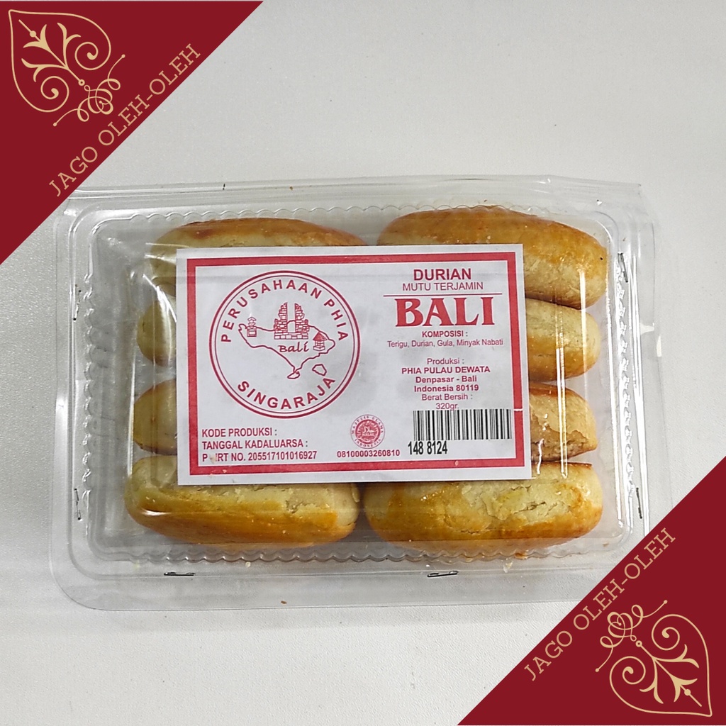 Pia Bali Singaraja isi 8pcs - Coklat, Wijen Keju, Durian, Kacang Hijau