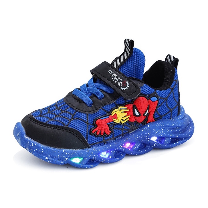 Spider5 With Led Sepatu Anak Import Size 21-35 Usia 1-8 Tahun