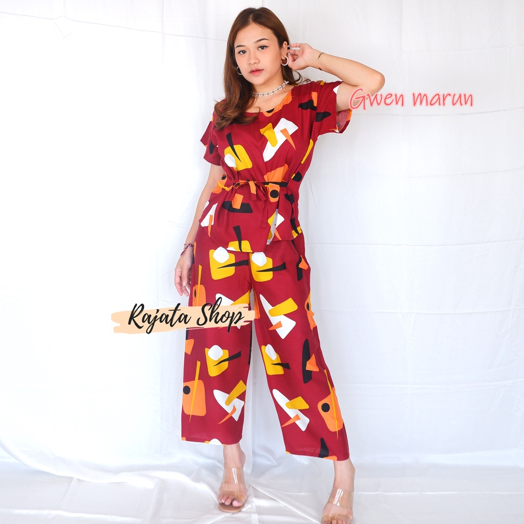 DASTER SETELAN BABYDOLL-BD GWEN MARUN