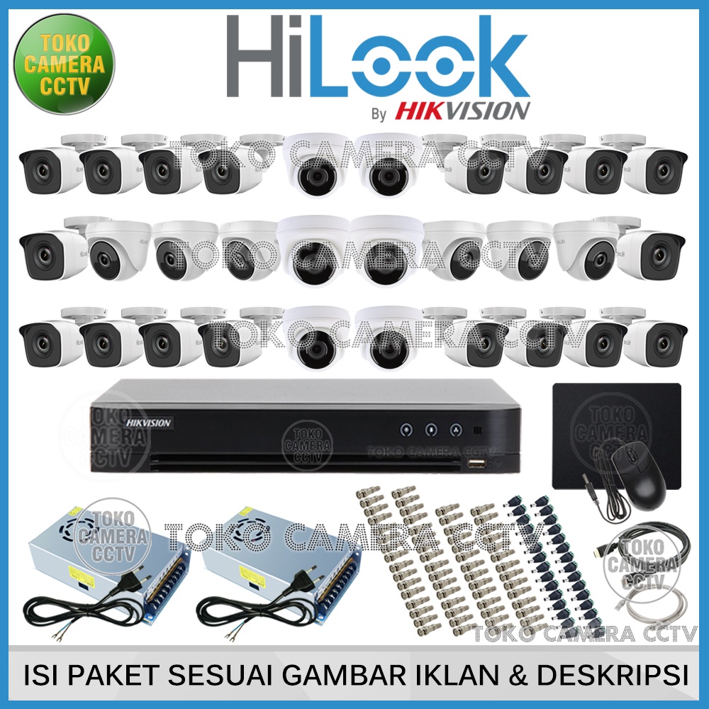 PAKET CCTV HILOOK 2MP 32 CHANNEL 30 KAMERA